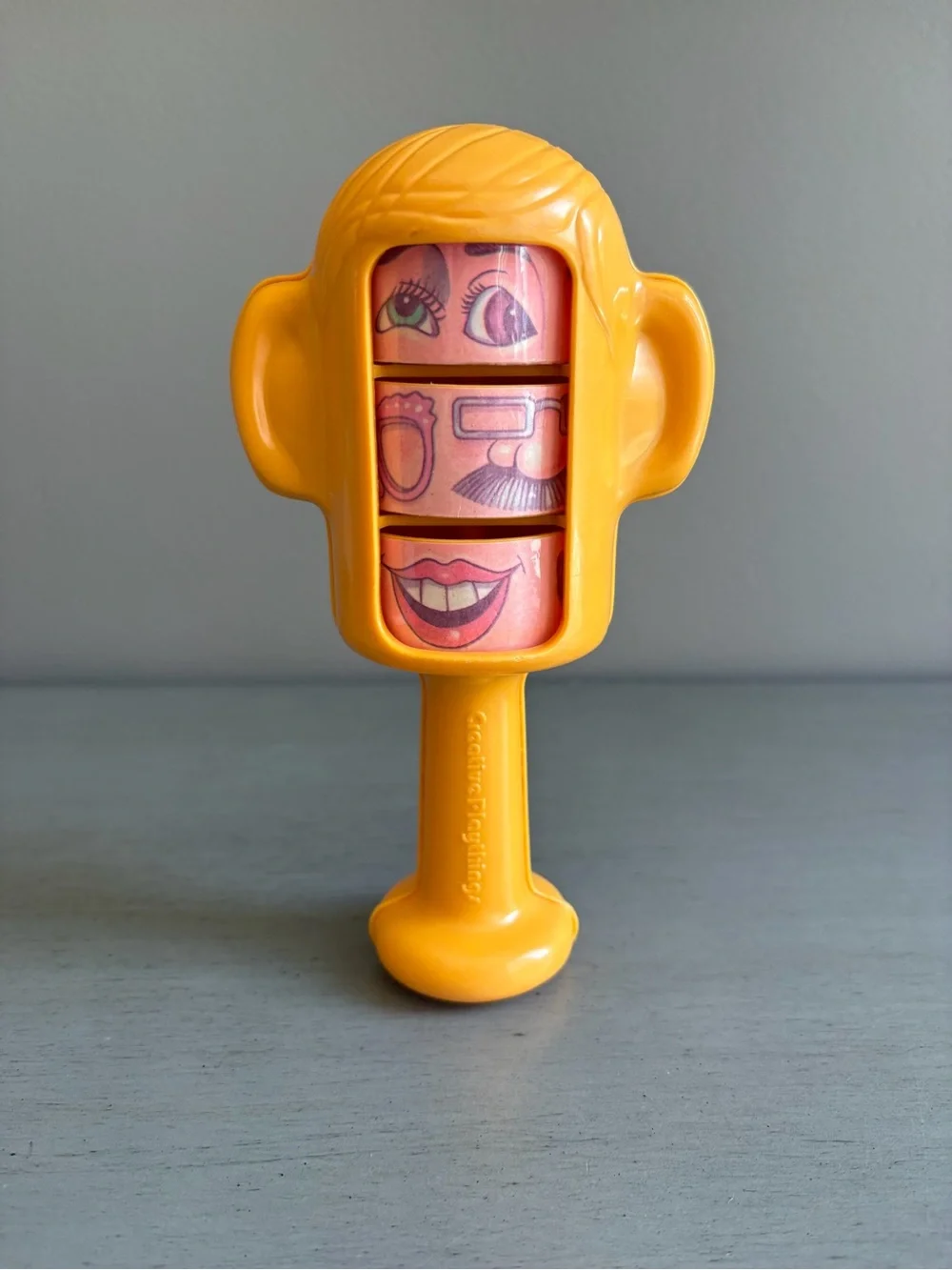 Vintage 70s 80s Creative Playthings Rotating Mix & Match Face Puzzle Toy Rattle